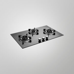 KAFF CRH 783 Built-in Hob with 3 Black Coated Tornado Style Burners, Auto Ignition, and Metal Knobs